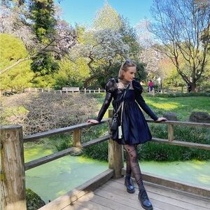 Baby doll black dress